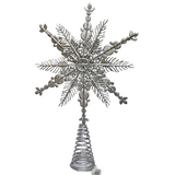 Elevate your holiday decor with our Star Light Star Bright Christmas Tree Sparkling Snowflake Star Topper. The shining silver finish coupled with sparkling diamond color gems create a luxurious touch. Add a touch of elegance to your Christmas tree with this exquisite decoration