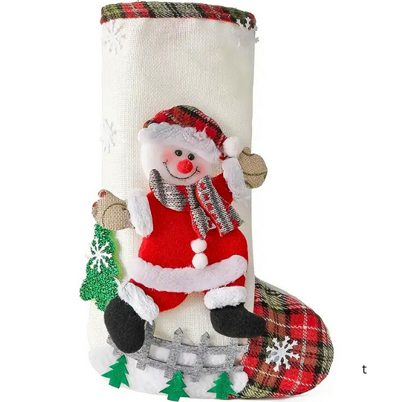 It's A Snow Day Teddy Snowman Christmas Stocking