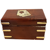 Rose Wood And Brass Inlaid Two Pack Playing Card Box